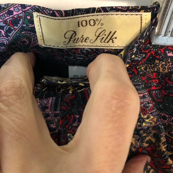 Vtg 70's 80's Silk Skirt Baroque Paisley Colorful Pencil Retro Goth Bohemian - Picture 7 of 10